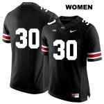Women's NCAA Ohio State Buckeyes Demario McCall #30 College Stitched No Name Authentic Nike White Number Black Football Jersey DY20B44DP